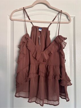Old Navy Dusty Rose Ruffled Camisole